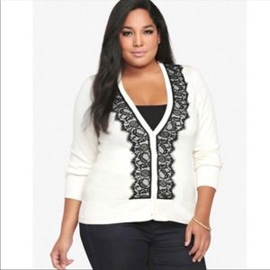 Torrid white cardigan with lace detail 🖤 FINAL